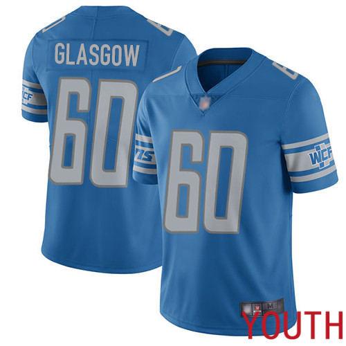 Detroit Lions Limited Blue Youth Graham Glasgow Home Jersey NFL Football 60 Vapor Untouchable